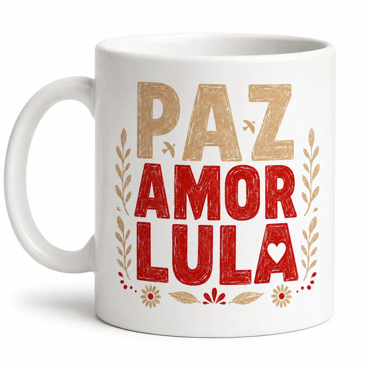 Caneca Paz, Amor e Lula